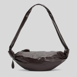 LEMAIRE Small Soft Croissant Bag Paper Leather Dark Chocolate BG0092LL0028 lussocitta lusso citta