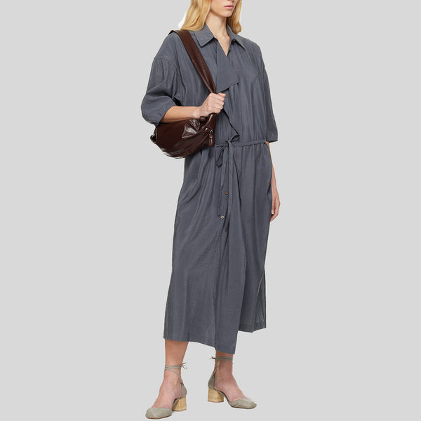 LEMAIRE Small Soft Croissant Bag Paper Leather Dark Chocolate BG0092LL0028