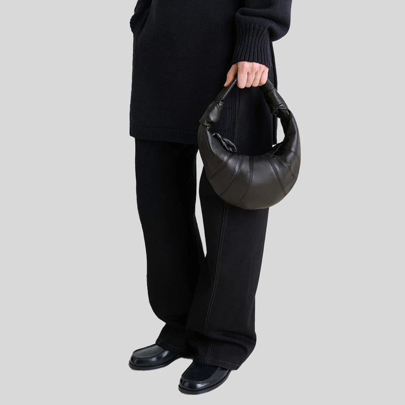 LEMAIRE Mini Fortune Croissant Bag Soft Nappa Leather Black BG0125LL095