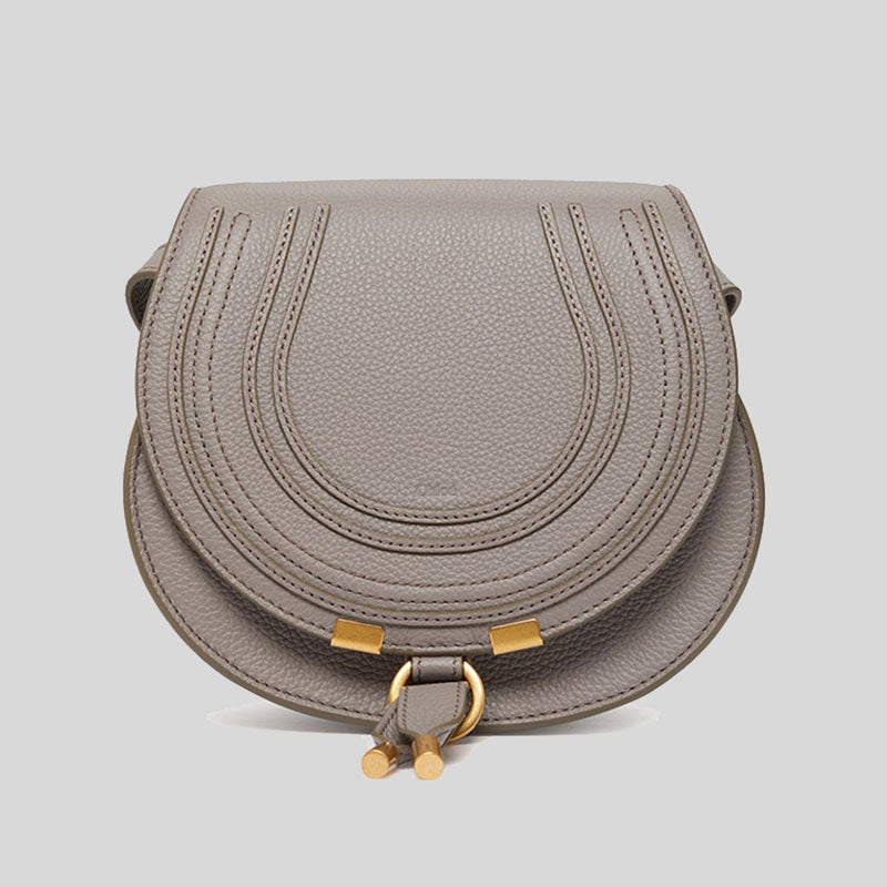 CHLOE Marcie Small Saddle Bag Cashmere Grey CHC22AS680I31 lussocitta lusso citta Zalora Lazada shopee amazon TikTok