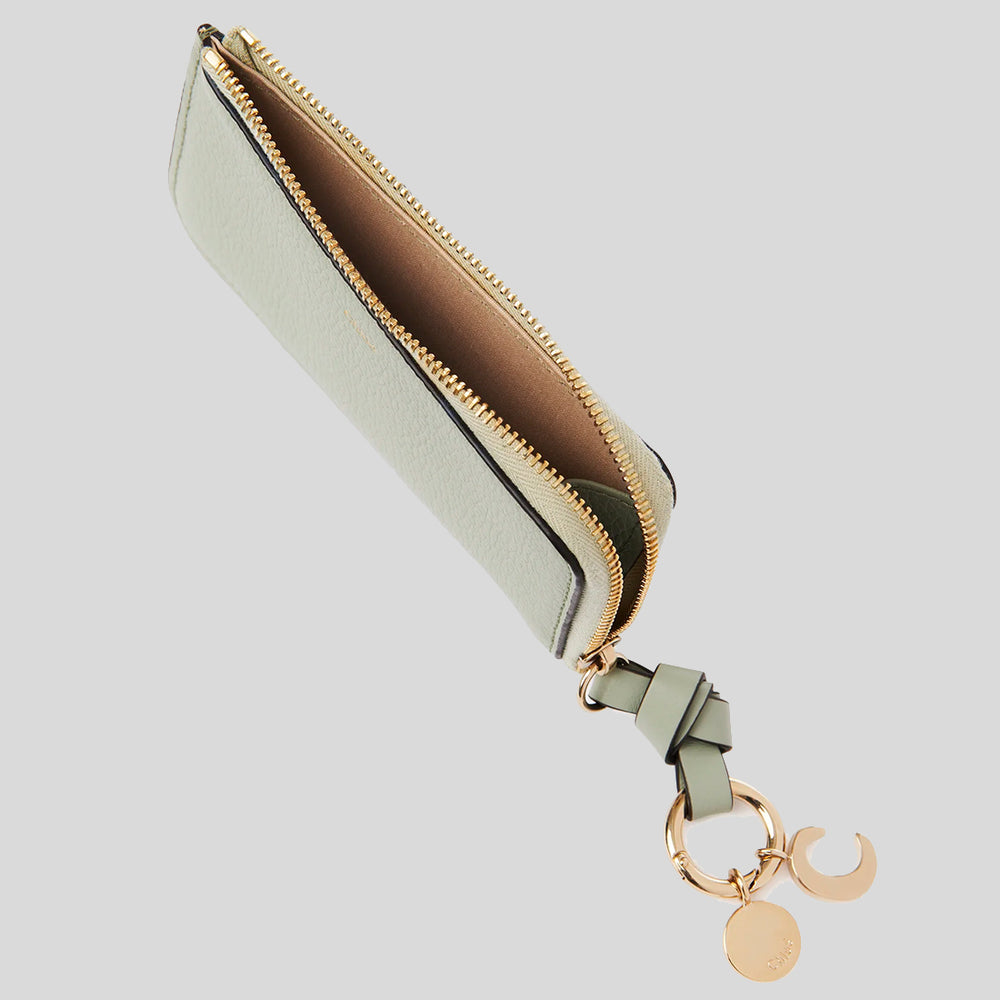 CHLOE Alphabet Flat Wallet Sea Grass CHC21WP944F57