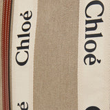 CHLOE Woody Large Tote Bag White Brown CHC22AS382I2690U