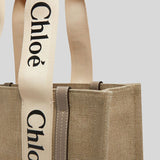 CHLOE Woody Medium Tote Bag Musk Grey CHC22AS383I2600O