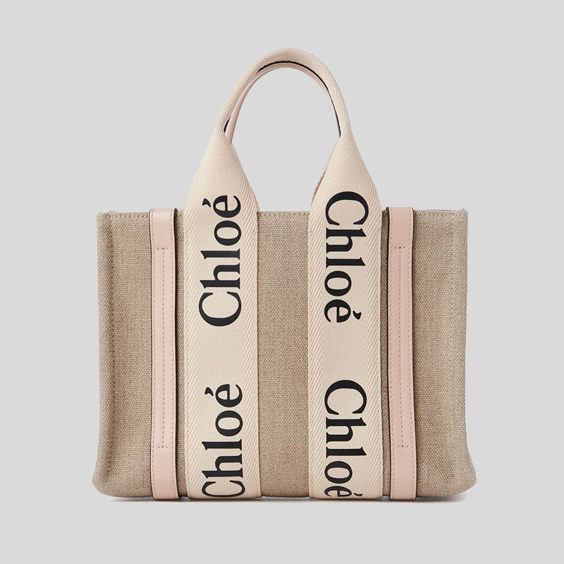 CHLOE Small Woody Tote Bag Cement Pink CHC22AS397I266J5 lussocitta lusso citta authentic