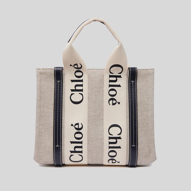 Chloe Small Woody Tote Bag White Blue CHC22AS397I2691J lussocitta lusso città