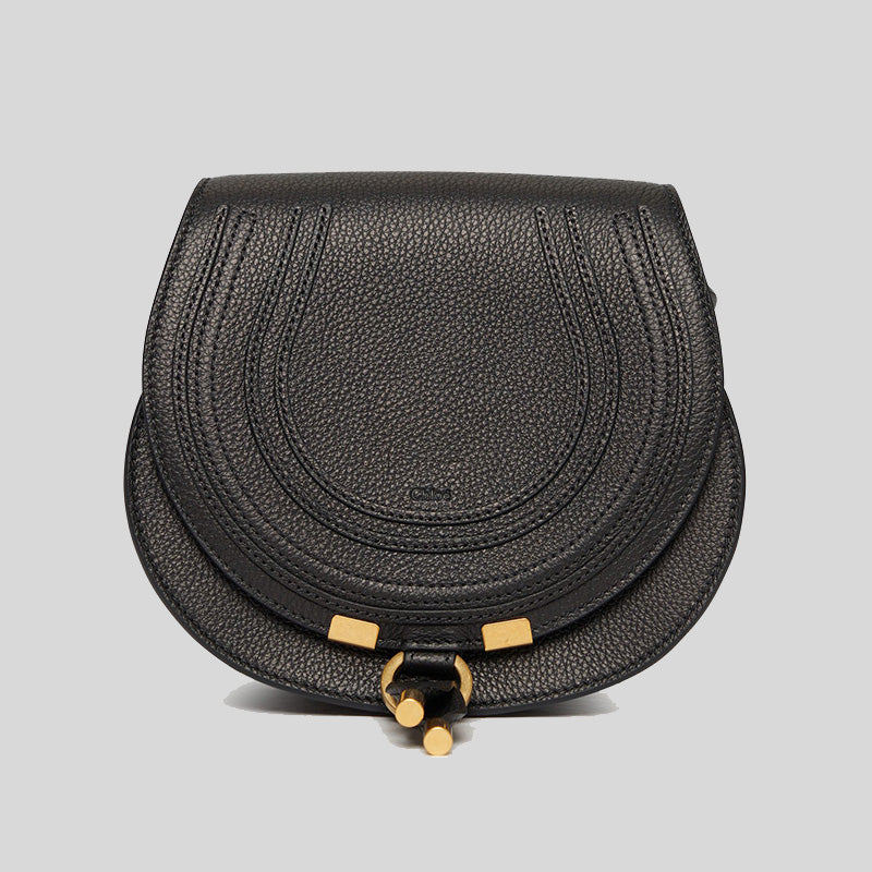 CHLOE Marcie Small Saddle Bag Black CHC22AS680I31 lussocitta lusso citta