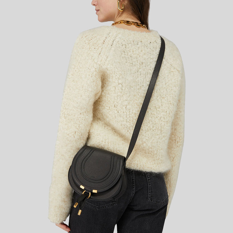 Chloé marcie small saddle bag black Clearance