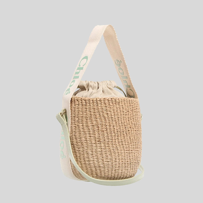 CHLOE Small Woody Basket In Natural Fibers Light Eucalyptus CHC23AS381L1838A