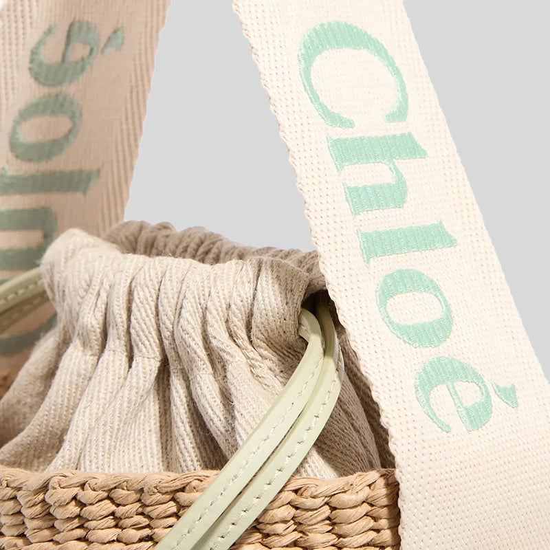 CHLOE Small Woody Basket In Natural Fibers Light Eucalyptus CHC23AS381L1838A