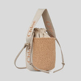 CHLOE Small Woody Basket In Natural Fibers Vintage Khaki CHC23AS381L18
