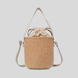 CHLOE Small Woody Basket In Natural Fibers Vintage Khaki CHC23AS381L18
