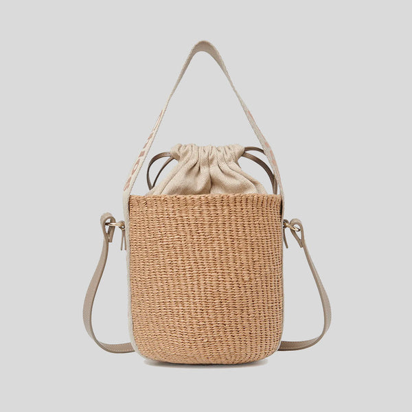 CHLOE Small Woody Basket In Natural Fibers Vintage Khaki CHC23AS381L18