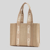 CHLOE Woody Medium Tote Bag Boyish Brown CHC23AS383L1720E