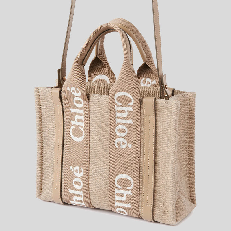 CHLOE Small Woody Tote Bag Boyish Brown CHC23AS397L1720E