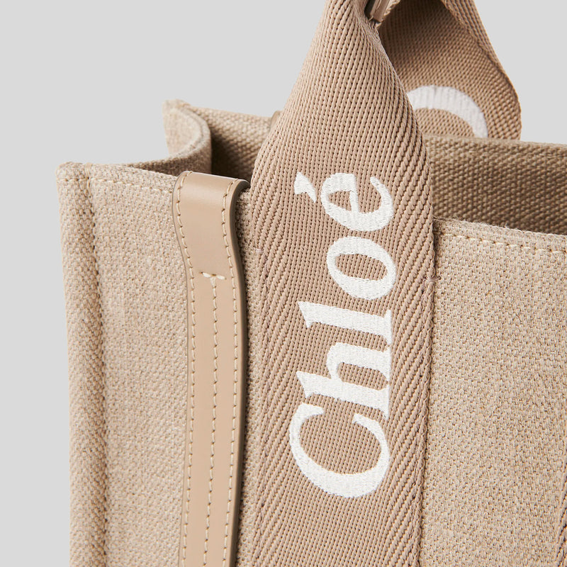 CHLOE Small Woody Tote Bag Boyish Brown CHC23AS397L1720E