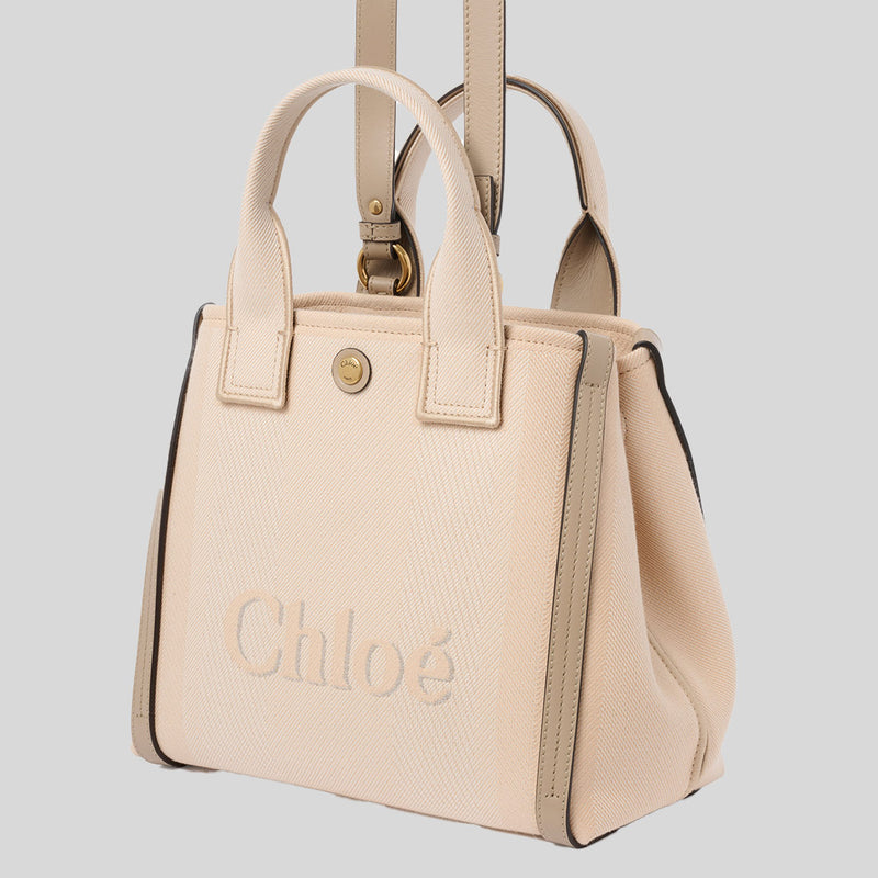 CHLOE Small Chloe Carry Tote Bag In Canvas Blushy Beige CHC25SS911O6526Y