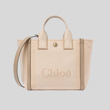 CHLOE Small Chloe Carry Tote Bag In Canvas Blushy Beige CHC25SS911O6526Y