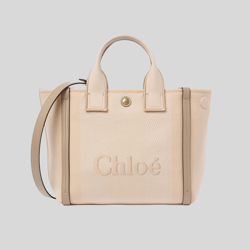 CHLOE Small Chloe Carry Tote Bag In Canvas Blushy Beige CHC25SS911O6526Y
