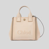 CHLOE Small Chloe Carry Tote Bag In Canvas Blushy Beige CHC25SS911O6526Y lussocitta lusso citta