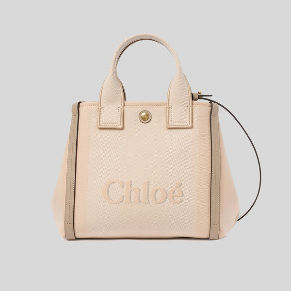 CHLOE Small Chloe Carry Tote Bag In Canvas Blushy Beige CHC25SS911O6526Y lussocitta lusso citta