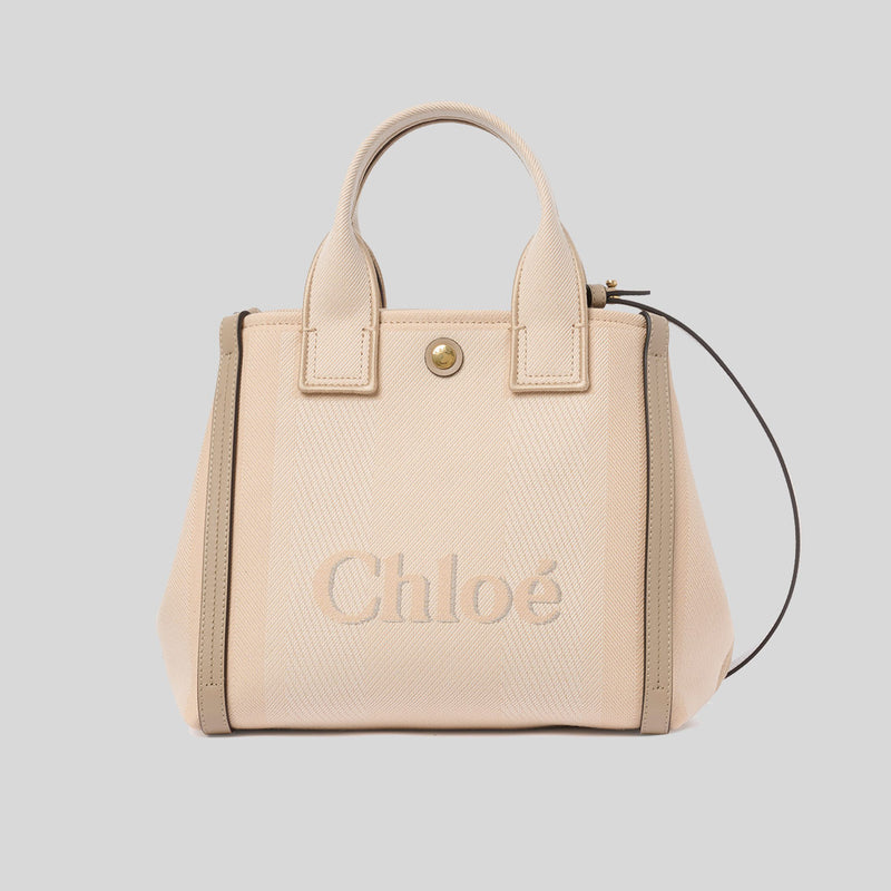 CHLOE Small Chloe Carry Tote Bag In Canvas Blushy Beige CHC25SS911O6526Y lussocitta lusso citta