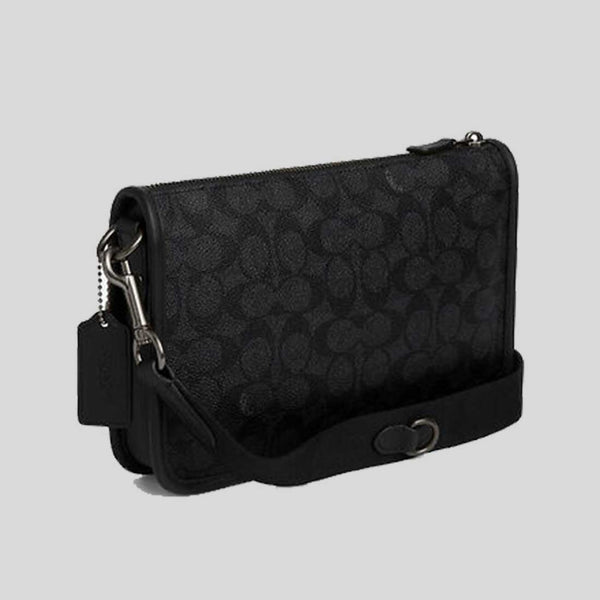 COACH Heritage Convertible Crossbody In Signature Canvas Charcoal/Black CW373