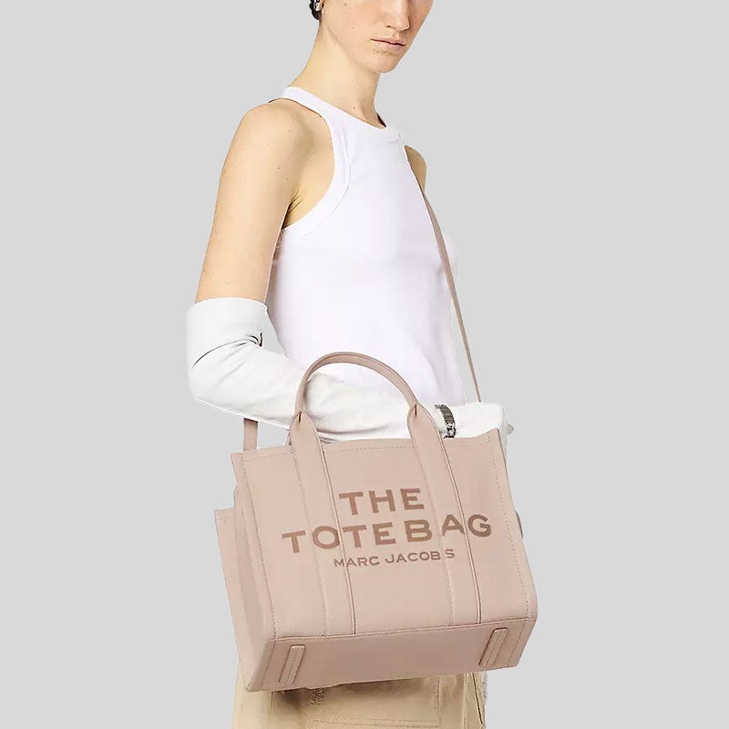 MARC JACOBS The Leather Medium Tote Bag Rose H004L01PF21