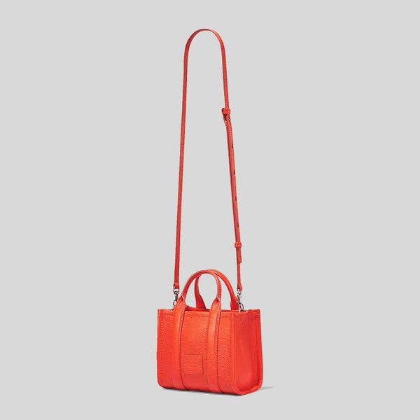 Marc Jacobs The Leather Mini Tote Bag Electric Orange H053L01RE22