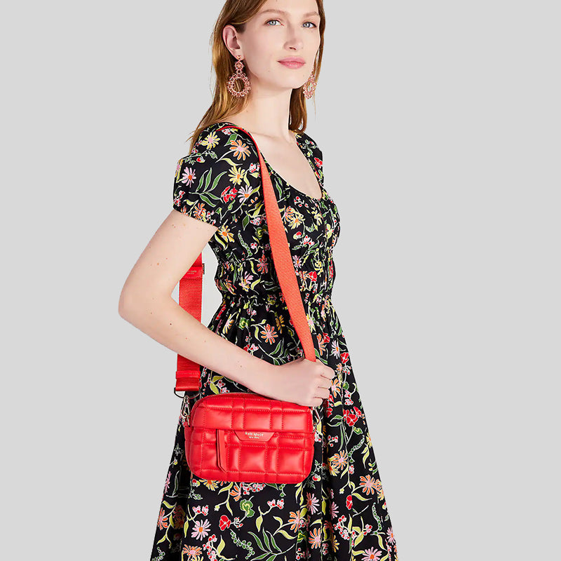 Kate Spade Softwhere Quilted Leather Small Convertible Crossbody Bright Red K7999