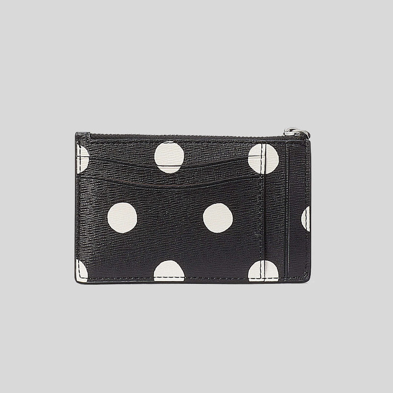 KATE SPADE Morgan Sunshine Dot Card Case Wristlet Black Multi KF565