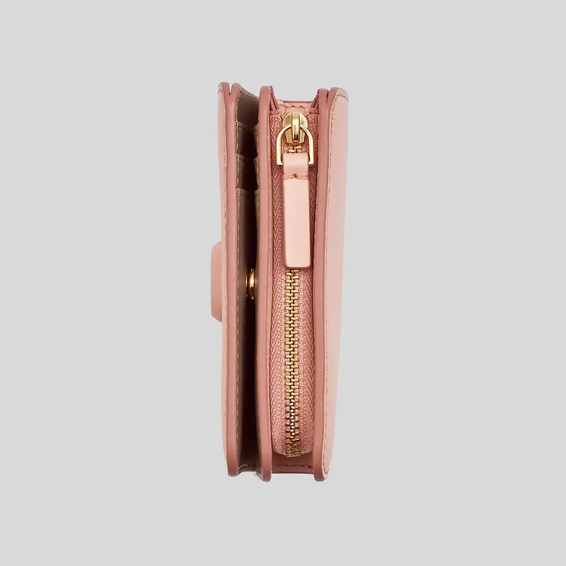 MARC JACOBS The Covered J Marc Mini Compact Wallet Rose 2S4SMP007S02