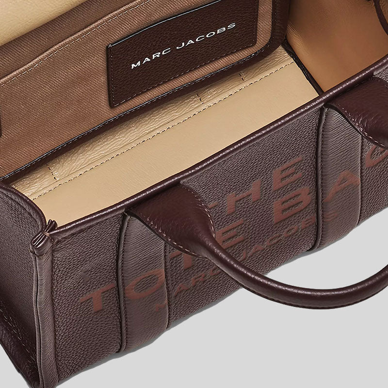 MARC JACOBS Leather The Tote Small Traveler Tote Bag Ganache H009L01SP21