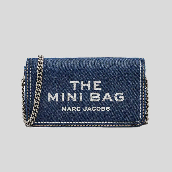 MARC JACOBS The Denim Chain Mini Bag Dark Wash 2F4SMN010S03