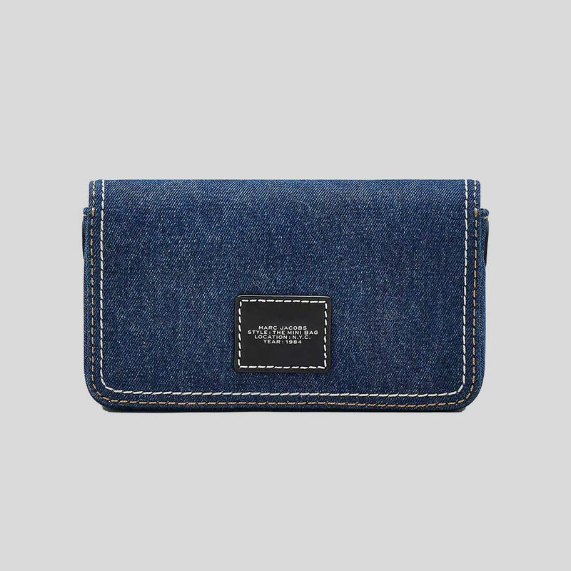 MARC JACOBS The Denim Chain Mini Bag Dark Wash 2F4SMN010S03