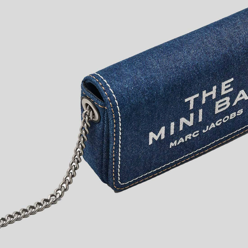 MARC JACOBS The Denim Chain Mini Bag Dark Wash 2F4SMN010S03