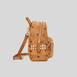 MCM Stark Side Studs Bebe Boo Backpack in Visetos Cognac MMKDSVE11CO001