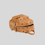 MCM Stark Side Studs Bebe Boo Backpack in Visetos Cognac MMKDSVE11CO001