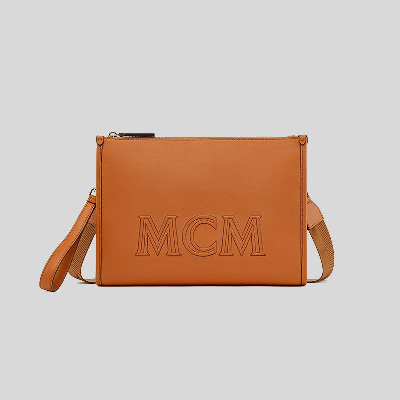 MCM Aren Crossbody Pouch in Spanish Calf Leather Cognac MMRDATA03CO001 lussocitta lusso citta