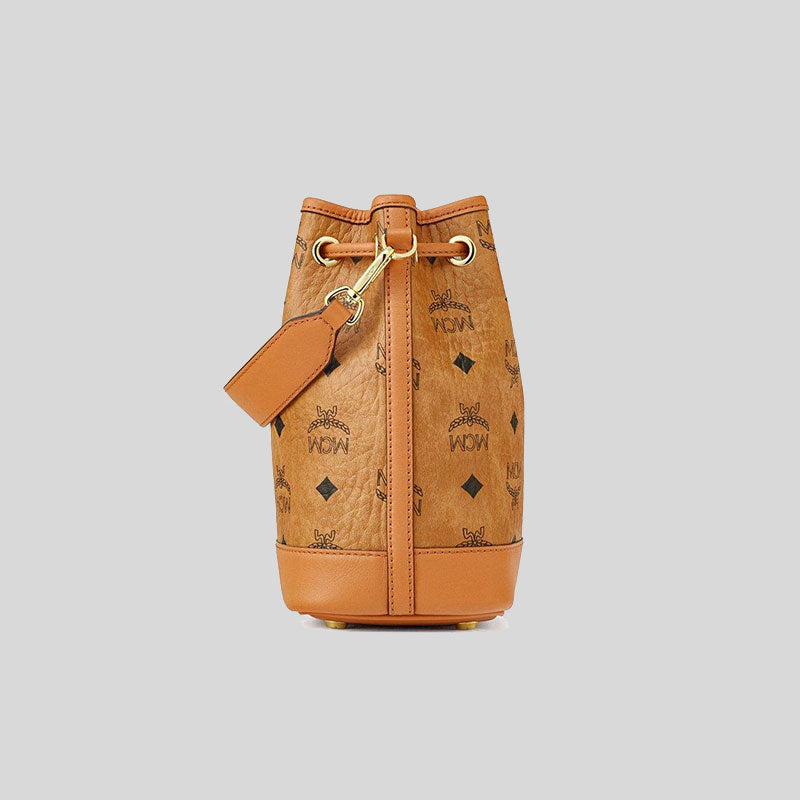 MCM Dessau Drawstring Bag In Visetos Cognac MWDCSDU03CO001