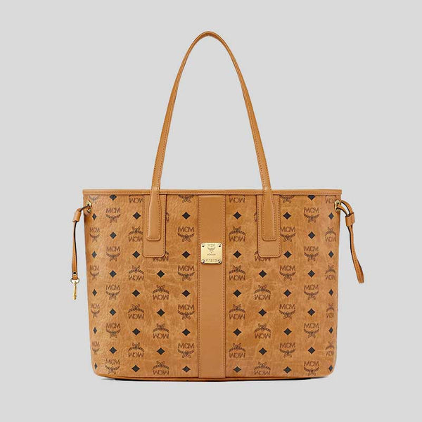 MCM Medium Reversible Liz Shopper in Visetos Cognac MWPCSVI01CO001 Lussocitta lusso citta