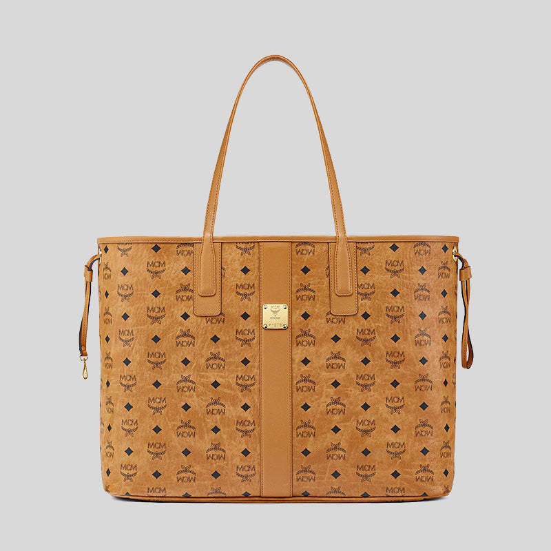 MCM Reversible Liz Shopper in Visetos Cognac MWPCSVI02CO001 lussocitta lusso citta