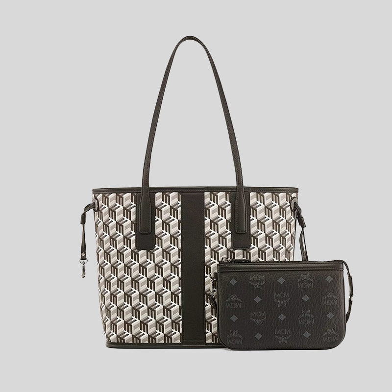 MCM Small Reversible Liz Shopper in Visetos Black MWPDSLR02BK001