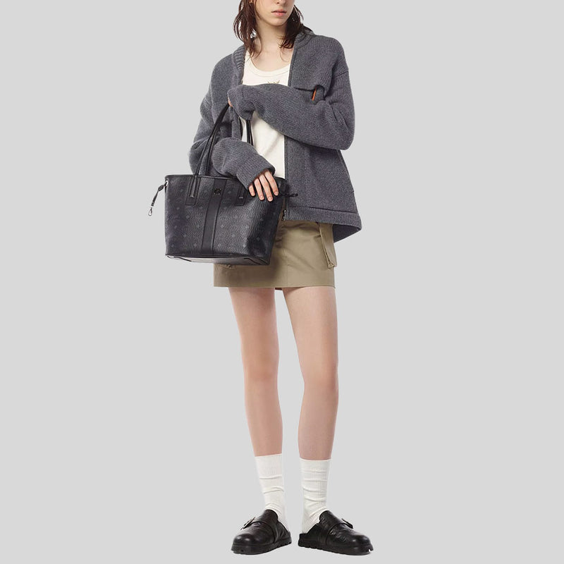 MCM Small Reversible Liz Shopper in Visetos Black MWPDSLR02BK001