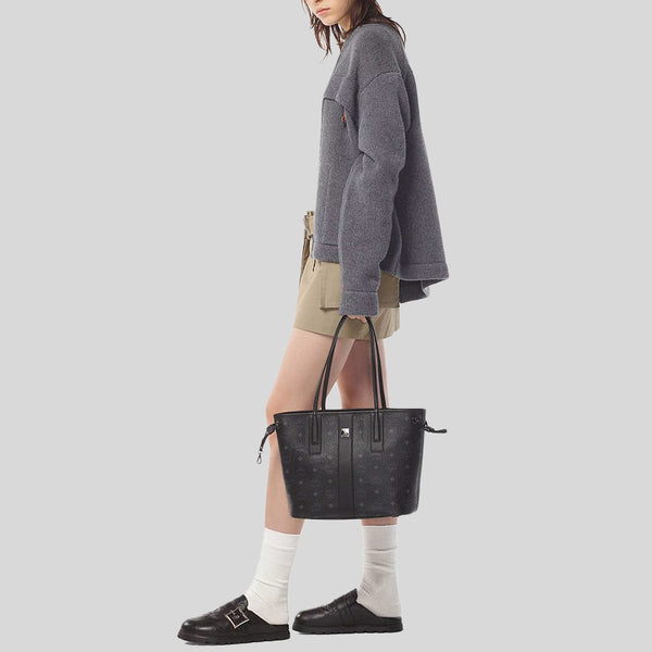 MCM Small Reversible Liz Shopper in Visetos Black MWPDSLR02BK001