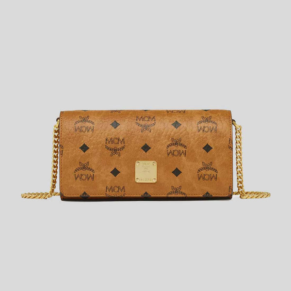 MCM Aren Shoulder Bag In Visetos Cognac MWREATA01CO001 lussocitta lusso citta