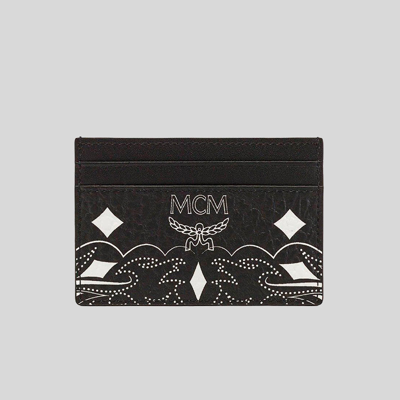 MCM Aren Card Case in Bandana Visetos Black MXADATA07BK001 lussocitta lusso citta