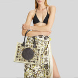 TORY BURCH Small Ella Printed Tote Bag New Ivory 146968
