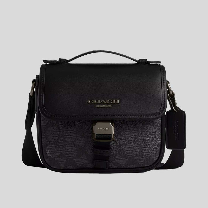 COACH Racer Crossbody Bag In Signature Canvas Charcoal/Black CBG13