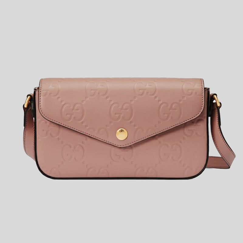 GUCCI Gilbert Calf Mini Shoulder/Crossbody Bag Dusty Rose 772794