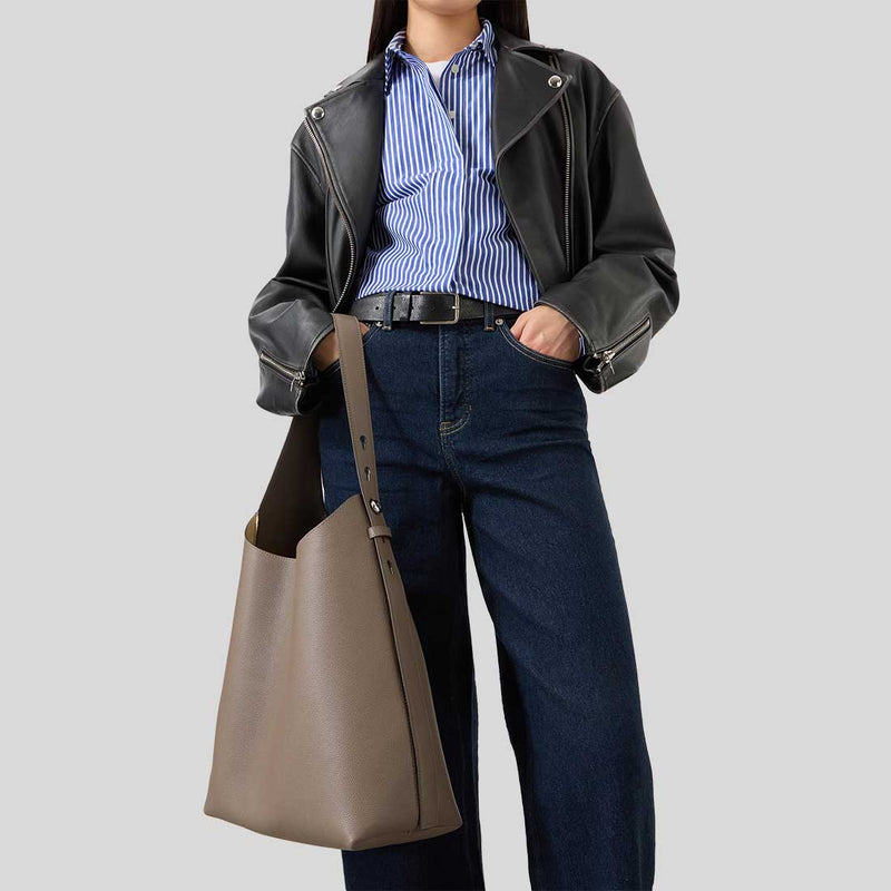 TORY BURCH Romy Hobo Shoulder Bag Wild Mushroom 170964